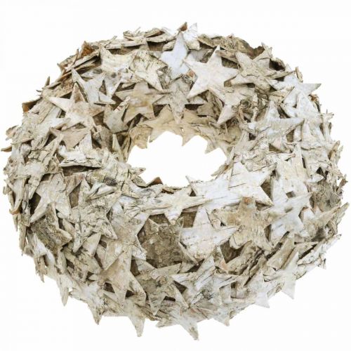 Floristik24 Decoratiekrans sterren berkenschors tafeldecoratie advent berken Ø25cm
