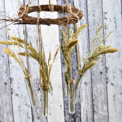 Floristik24 Wilgenkrans met reageerbuisjes, decoratieve krans om op te hangen L85cm Ø28cm