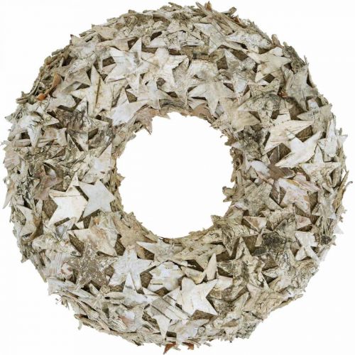 Decoratieve krans sterren berkenschors Kerstkrans berken Ø30cm