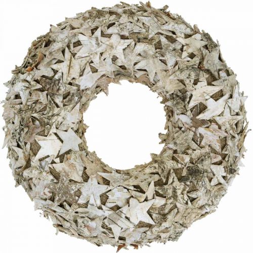 Floristik24 Decoratieve krans sterren berkenschors Kerstkrans berk Ø30cm