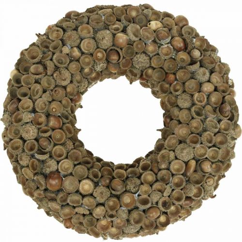 Herfstdecoratie krans van eikels naturel krans Ø30cm