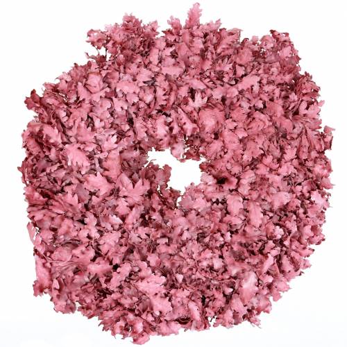 Floristik24 Krans van eikenbladeren roze gewaxt Ø38cm