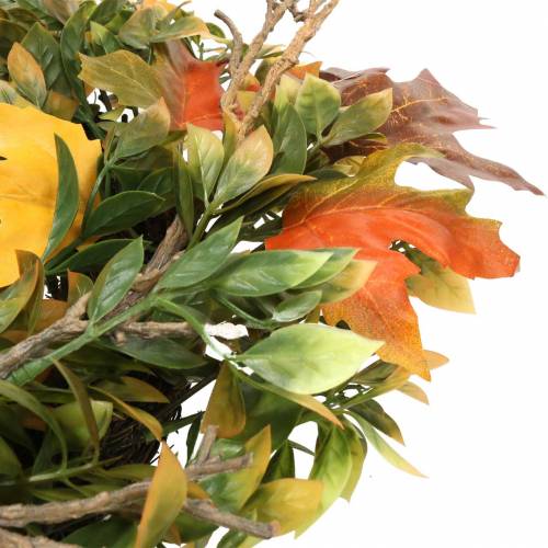 Artikel Krans van herfstbladeren kunstmatig groen, geel, oranje Ø45cm