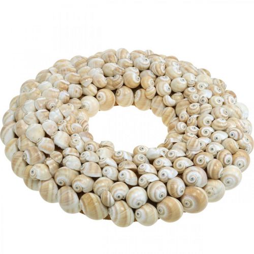 Floristik24 Slakkenkrans, maritieme decoratie, natuurlijk Mattukan slakken natuurlijke kleuren Ø39.5cm