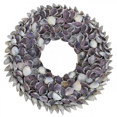 Floristik24 Schelpenkrans, violette chippy natuurlijke schelpen, ring gemaakt van schelpen Ø25cm