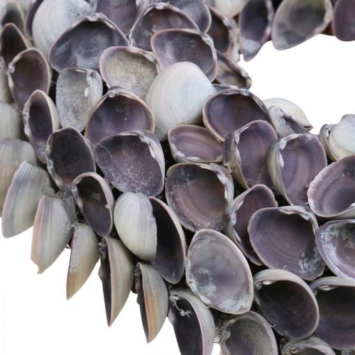 Floristik24 Schelpenkrans, violette chippy natuurlijke schelpen, ring gemaakt van schelpen Ø25cm