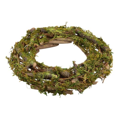Floristik24 Krans natuurlijke krans houten krans takken mos glitter Ø40cm