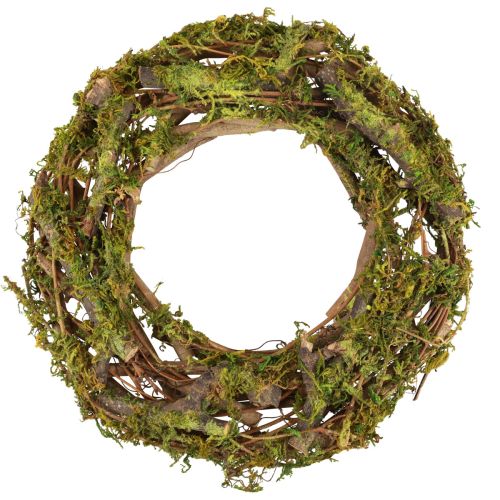 Floristik24 Krans natuurlijke krans houten krans takken mos glitter Ø40cm