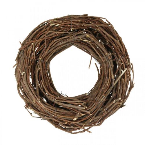 Floristik24 Deco Krans Wijnstok Ø25cm Bruin Natuurlijke krans van twijgen tafeldecoratie