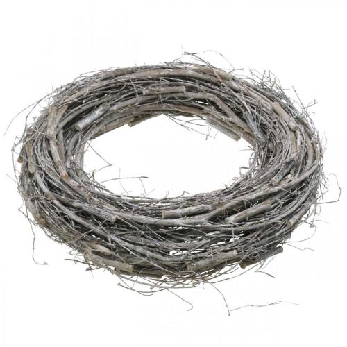 Floristik24 Decoratie krans wit Ø40cm iep, wijnstok lente decoratie natuurlijke krans