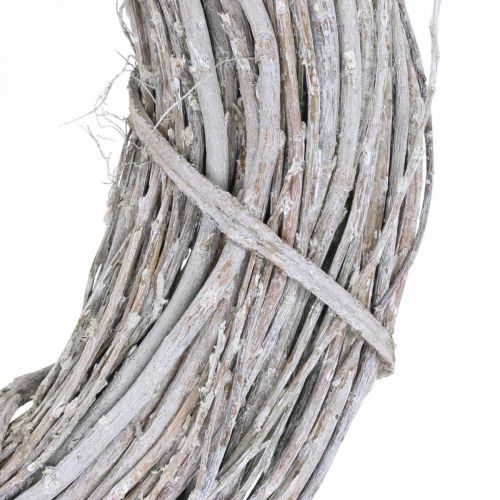 Floristik24 Decoratiekrans witgekalkt Ø35cm Shabby Chic deurkrans tafeldecoratie