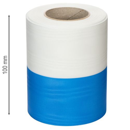 Artikel Moiré blauw-wit kranslint 125 mm – Hoogwaardig rouw- en decoratief lint, nationaal lint met een elegante uitstraling, rol van 25 meter