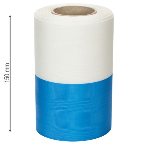 Artikel Moiré blauw-witte kranslinten, 150 mm