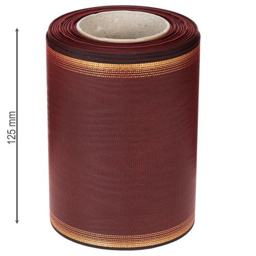 Kranslint Bordeaux Moiré 125 mm decoratief lint | Floristik24.nl