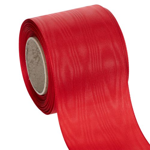 Floristik24 Rood kranslint 75 mm x 25 m - Rouwbloemen en -decoratie, stevig lint voor belettering