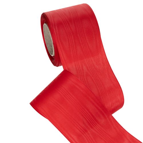Artikel Rood kranslint 75 mm x 25 m - Rouwbloemen en -decoratie, stevig lint voor belettering