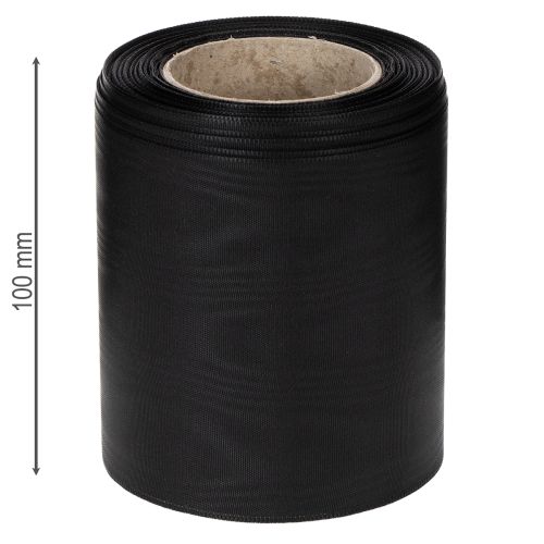 Zwart kranslint 100mm 25m - rouwlint, striklint, decoratief lint, bloemisterijbenodigdheden | Floristik24.nl