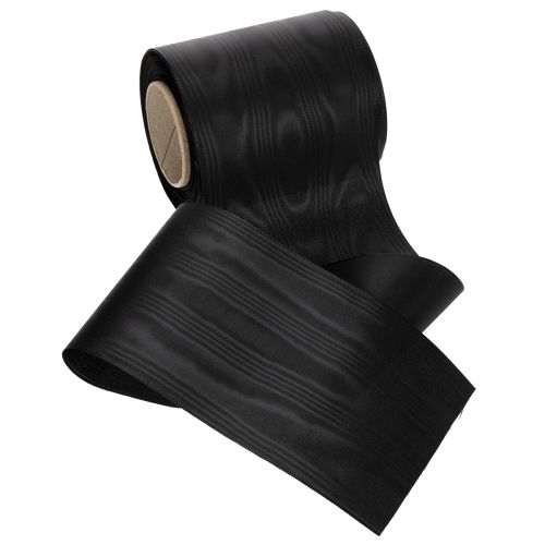 Zwart kranslint 100mm 25m - rouwlint, striklint, decoratief lint, bloemisterijbenodigdheden | Floristik24.nl