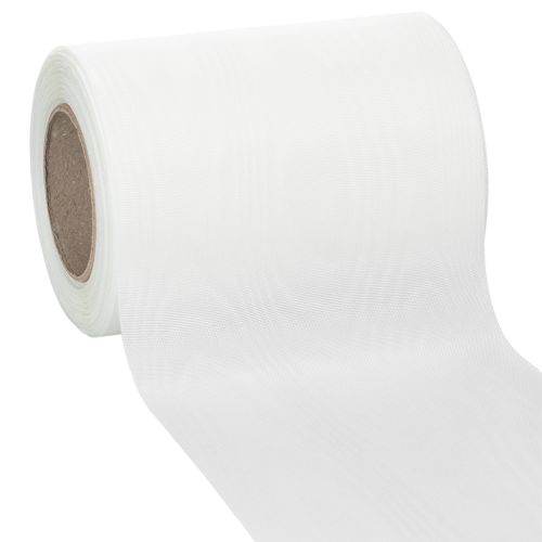 Wit kranslint 125mm 25m decoratief lint begrafenisdienst grafversiering kopen | Floristik24.nl