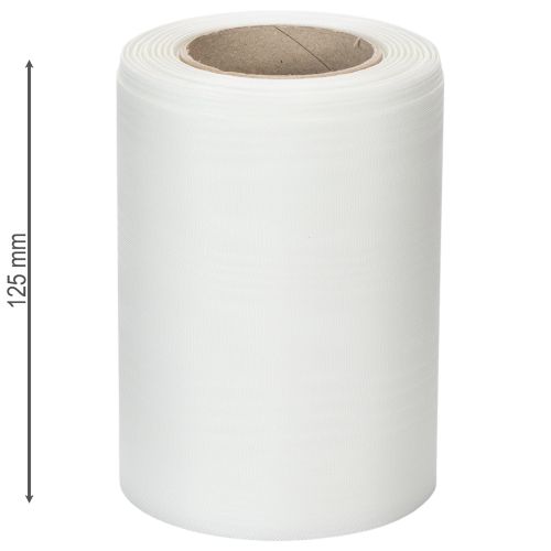 Wit kranslint 125mm 25m decoratief lint begrafenisdienst grafversiering | Floristik24.nl