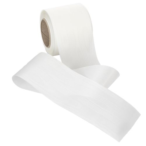 Artikel Wit kranslint, hoge kwaliteit, 75 mm x 25 m - decoratief lint voor bloemisten en uitvaartdiensten, ideaal om te bedrukken.