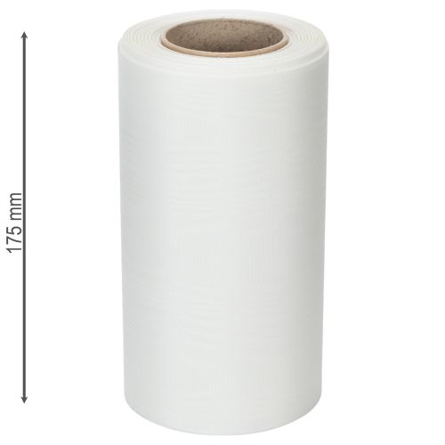 Artikel Wit kranslint voor rouwbloemen, 175 mm breed, 25 m lang, hoogwaardig acetaatlint