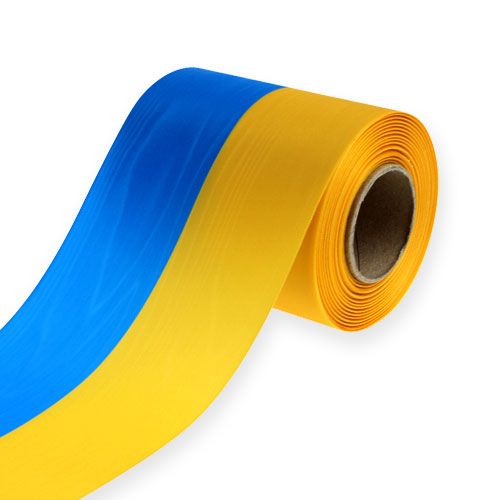 Floristik24 Kranslinten moiré blauw-geel 125 mm
