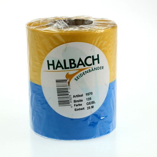 Floristik24 Kranslinten moiré blauw-geel 125 mm