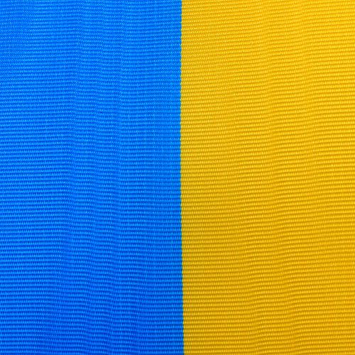 Artikel Kranslinten moiré blauw-geel 75 mm