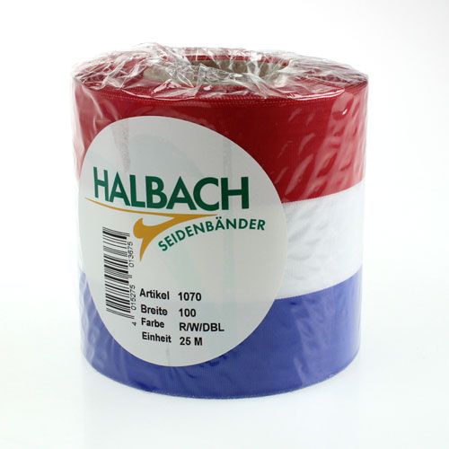 Floristik24 Kranslinten Moiré blauw-wit-rood 100 mm