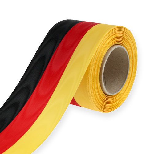 Floristik24 Kranslinten Moiré zwart-rood-goud 75 mm