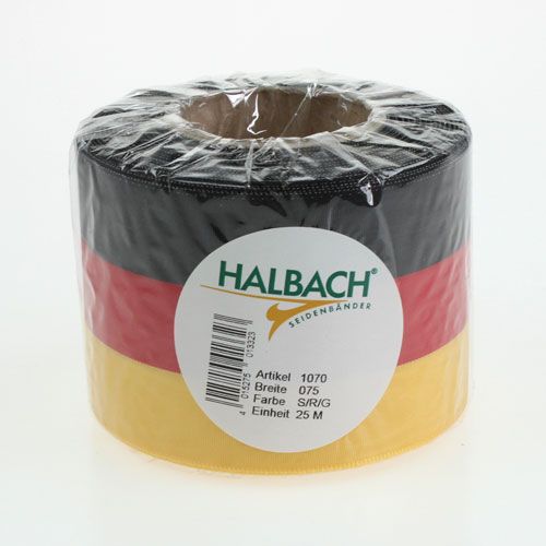 Floristik24 Kranslinten Moiré zwart-rood-goud 75 mm
