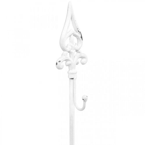 Floristik24 Kranshouder wit shabby chic kransstandaard 1 haak H76cm
