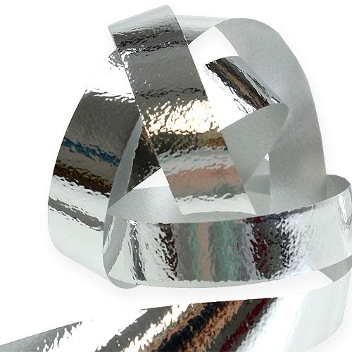 Afgebroken lint glanzend 10 mm 250 m zilver