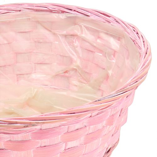 Artikel Frietmandje rond paars/wit/roze Ø25cm 6 st