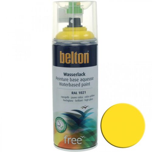 Artikel Belton gratis waterlak geel hoogglans spray koolzaad geel 400ml