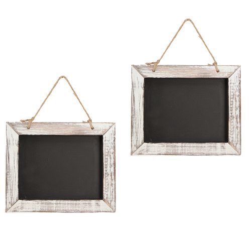 Artikel Krijtbord om op te hangen vintage zwart wit 24,5×20cm 2st