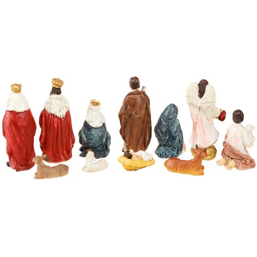 Artikel Kerststalfiguren set 11 kleurrijke figuren met de hand beschilderd 3,5-9,5 cm