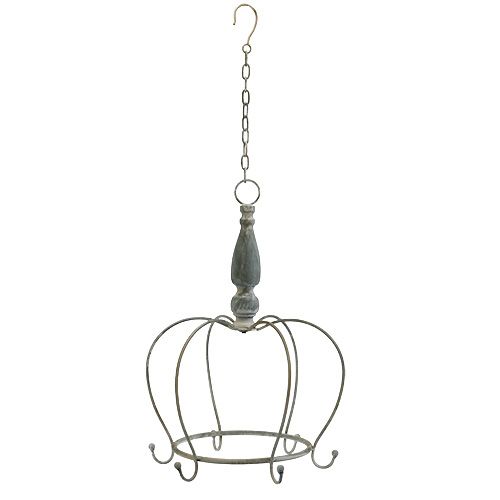 Floristik24 Kroon om op te hangen grijs Ø30cm H45.5cm