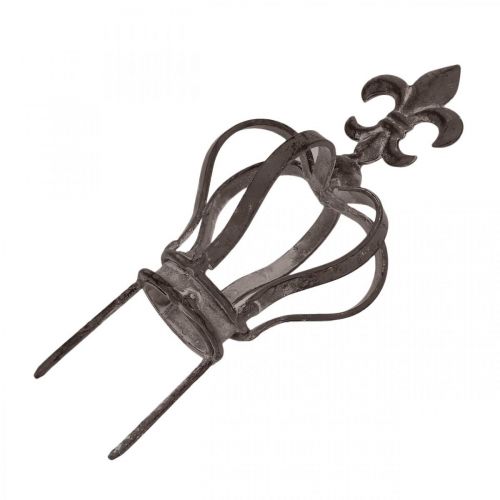 Floristik24 Tuindecoratie, metalen kroon, decoratieve plug, metalen decoratie antieke look