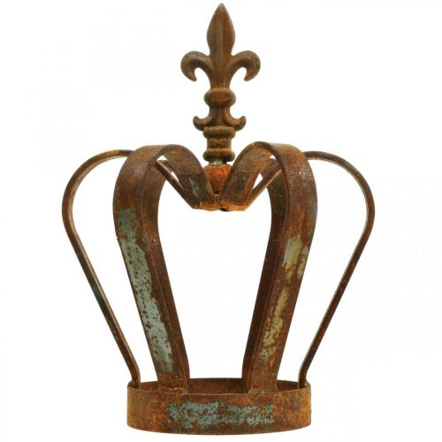 Floristik24 Vintage decoratieve kroon patina metalen decoratie Ø20cm H28cm
