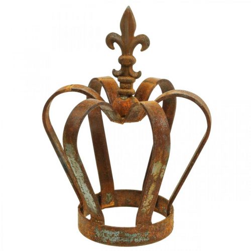 Floristik24 Vintage decoratieve kroon patina metalen decoratie Ø20cm H28cm