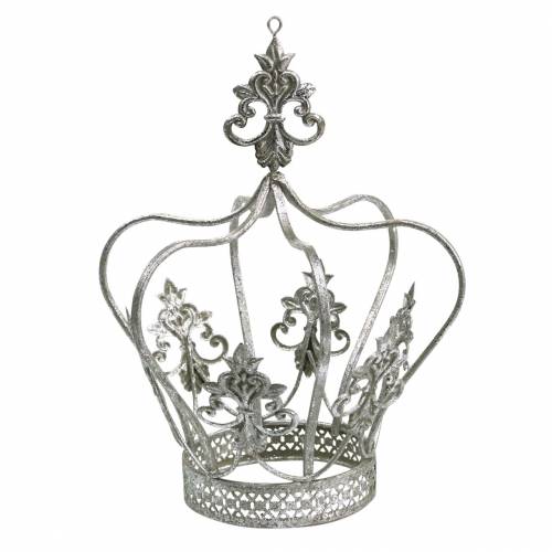 aanvaarden annuleren gesprek Floristik24.nl Decoratieve kroon zilver metaal Ø17.3cm H22.5cm - goedkoop  online kopen