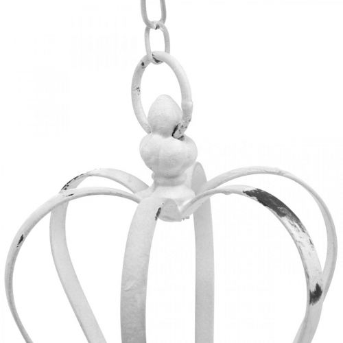 Artikel Decoratieve kroon voor het ophangen van witte shabby chic H20cm