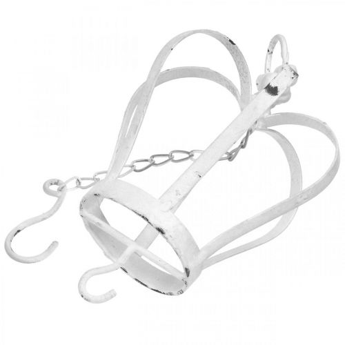 Artikel Decoratieve kroon voor het ophangen van witte shabby chic H20cm