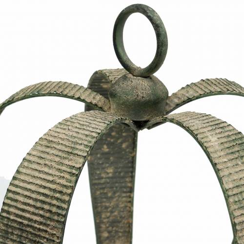 Floristik24 Decoratieve kroon antiek metaal mosgroen, beige Ø28cm H36,5cm