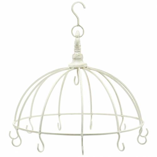 Floristik24 Decoratieve kroon met haak om op te hangen wit Ø29cm