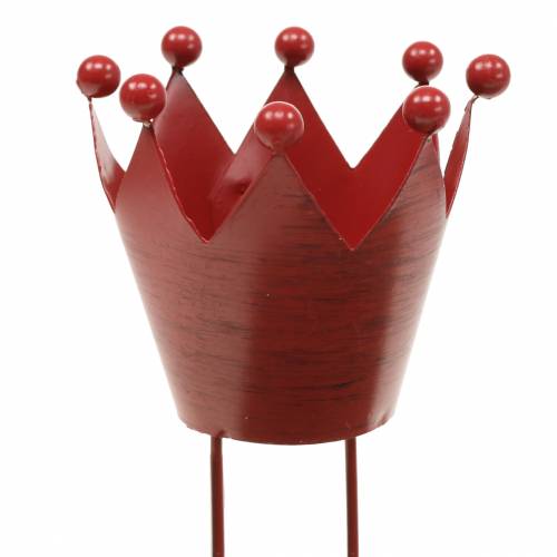 Floristik24 Kandelaar kroon om op te plakken rood Ø7.5cm H11cm