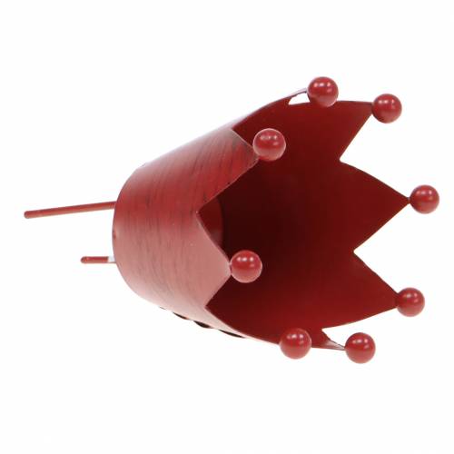 Floristik24 Kandelaar kroon om op te plakken rood Ø7.5cm H11cm
