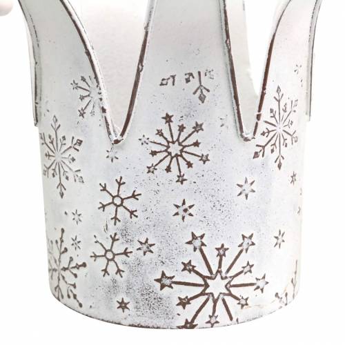Floristik24 Kroon metaal wit, roest Ø13.5 / 17.5cm, set van 2